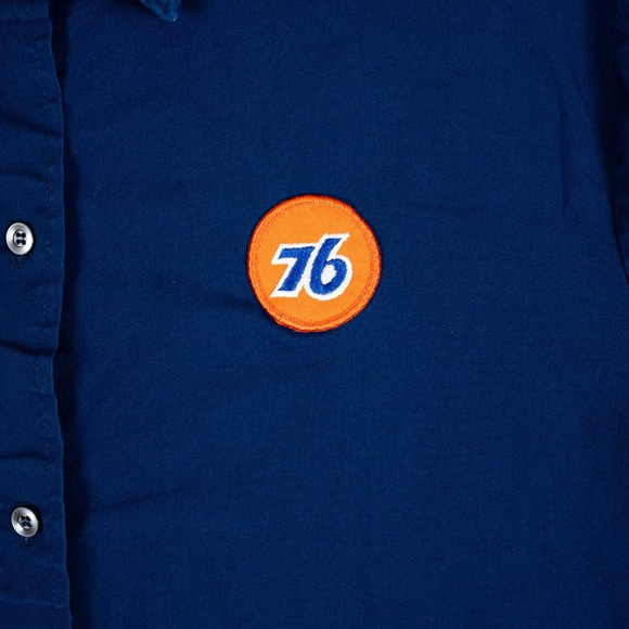 VTG Union 76 Shirt Mens XL Blue Button Up Attendent Short Sleeve Made in‎ USA - Picture 4 of 9